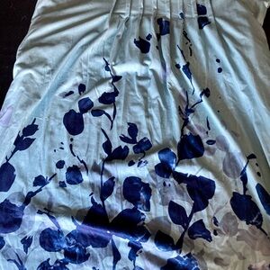 Floral Blue on light green background Dress